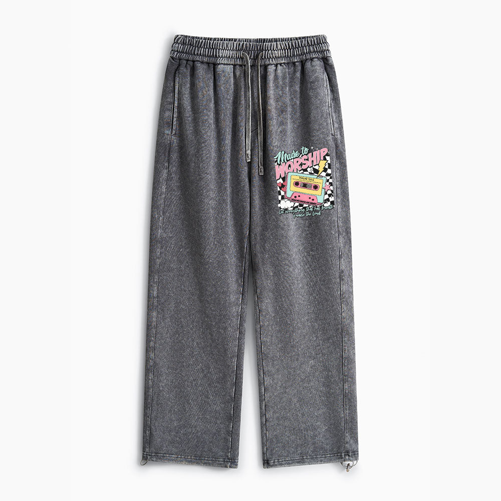 Made To Worship Christian Washed Sweatpants