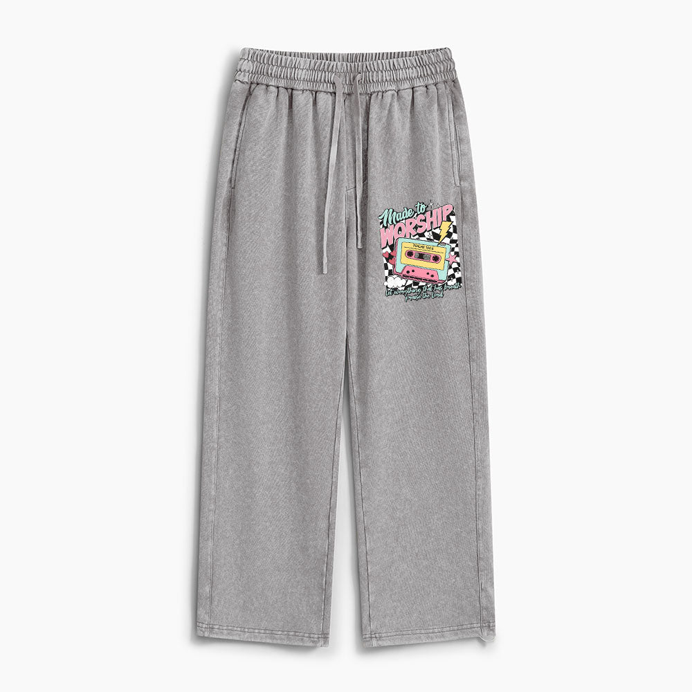 Made To Worship Christian Washed Sweatpants