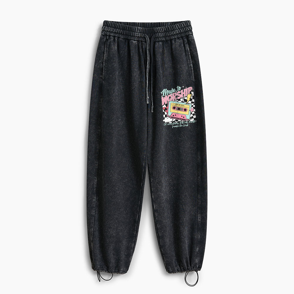 Made To Worship Christian Washed Sweatpants