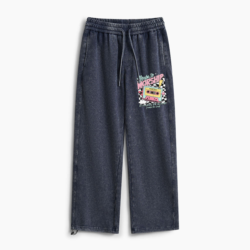 Made To Worship Christian Washed Sweatpants