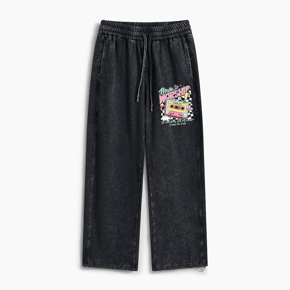 Made To Worship Christian Washed Sweatpants