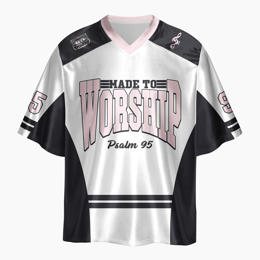 Made To Worship Oversized Shiny V-Neck Christian Jersey & Shorts