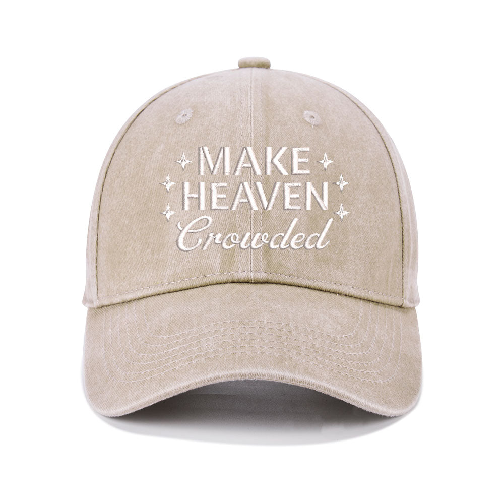 Make Heaven Crowded Christian Couple Washed Hat