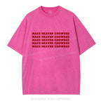 Make Heaven Crowded Christian Puff Printed Washed T-Shirt