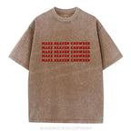Make Heaven Crowded Christian Puff Printed Washed T-Shirt