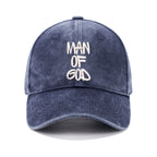 Man Of God Christian Couple Washed Hat