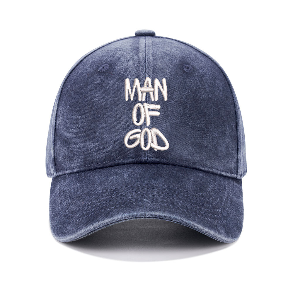Man Of God Christian Couple Washed Hat