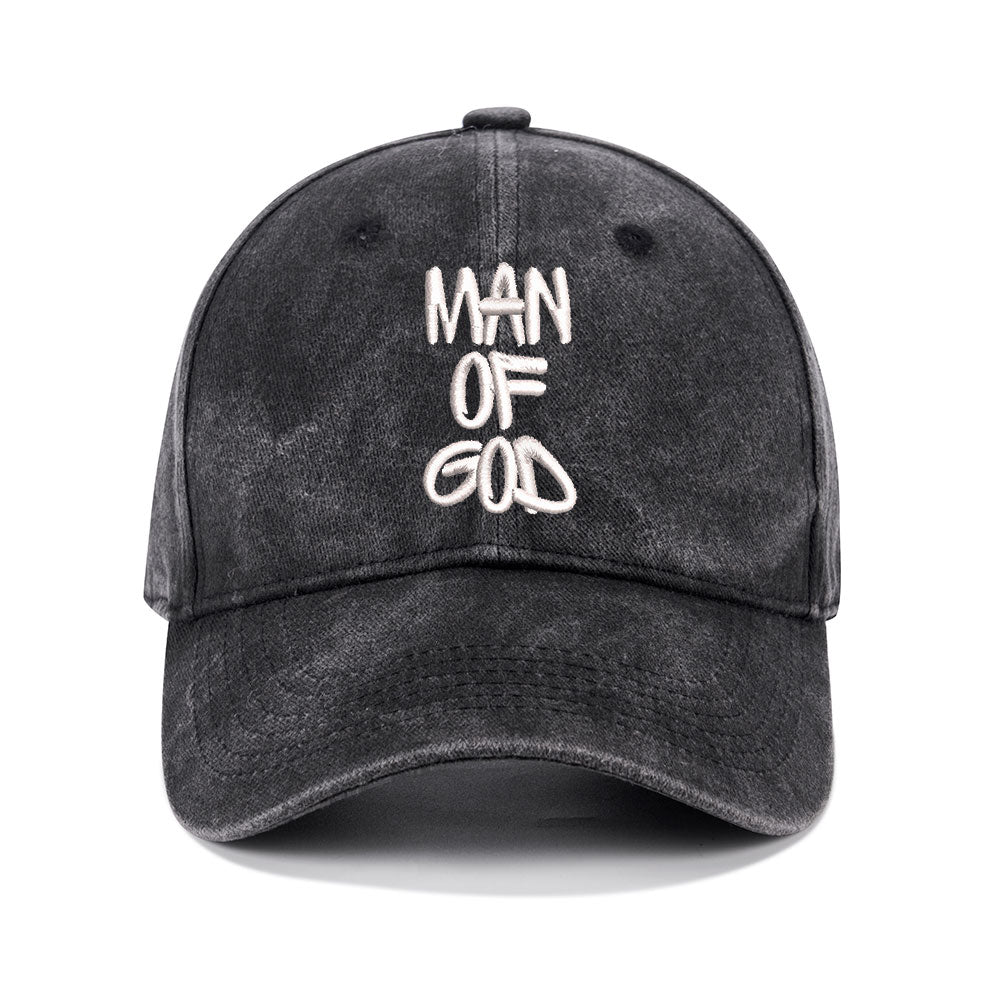 Man Of God Christian Couple Washed Hat