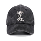 Man Of God Christian Couple Washed Hat