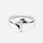 Minimalist Cross Christian 925 Sterling Silver Ring