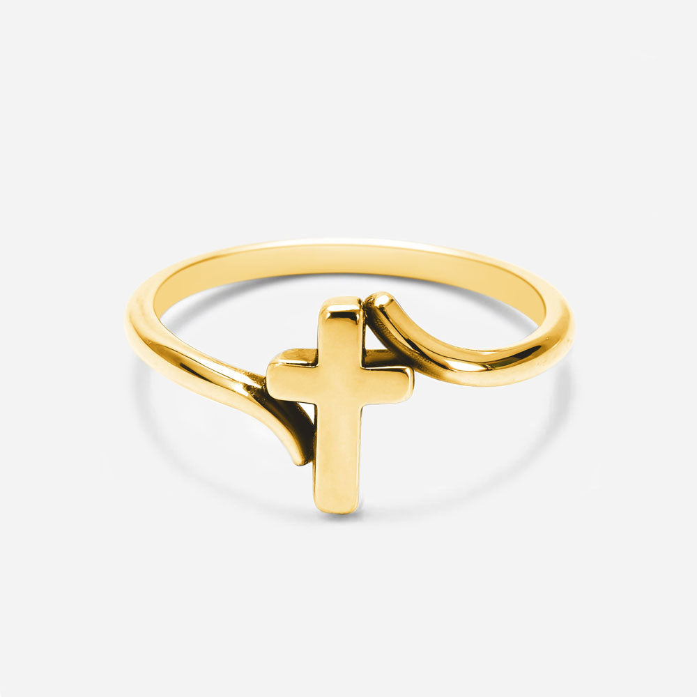 Minimalist Cross Christian 925 Sterling Silver Ring
