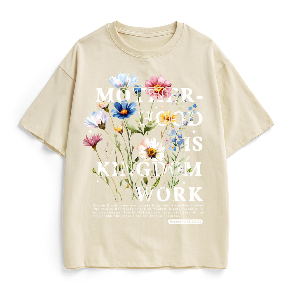 Mother Hood Is Kingdom Work Christian Heavy Cotton T-Shirt