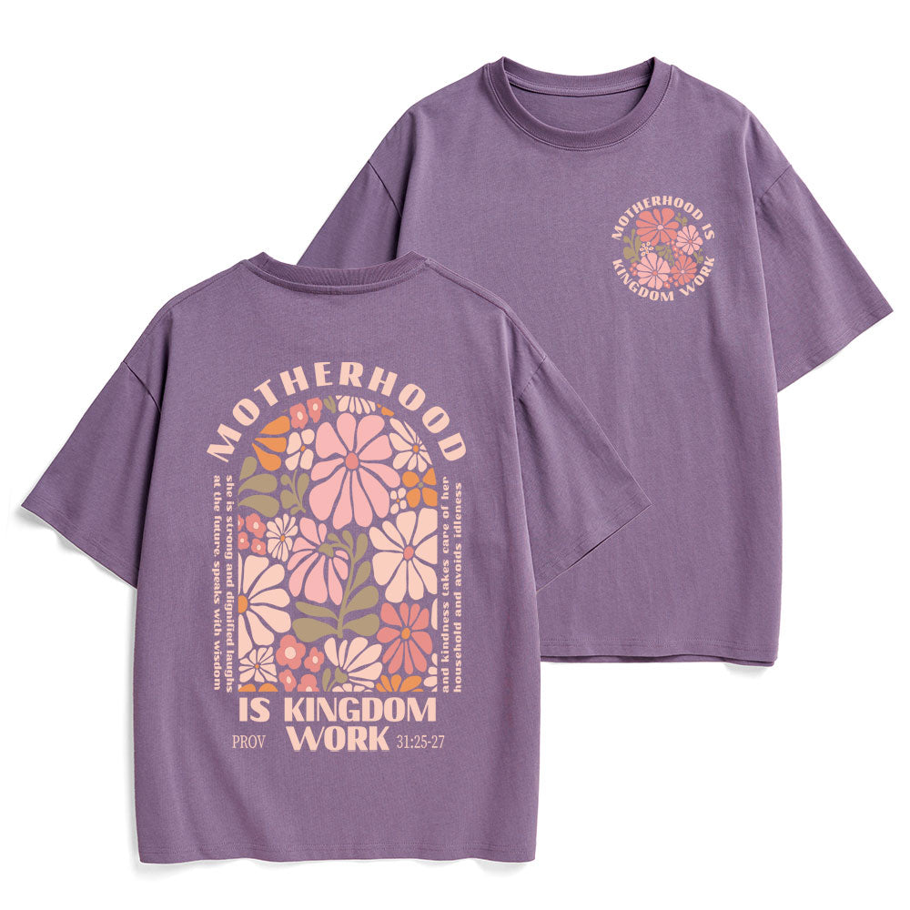 Motherhood Is Kingdom Work Christian Heavy Cotton T-Shirt