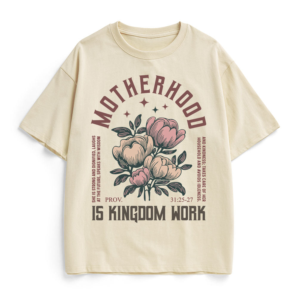 Motherhood Is Kingdom Work Christian Heavy Cotton T-Shirt