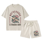 Motherhood Is Kingdom Work Christian Washed T-Shirt & Shorts
