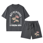 Motherhood Is Kingdom Work Christian Washed T-Shirt & Shorts