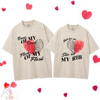 My Rib Genesis 2: 21 Christian Couple Washed T-Shirt