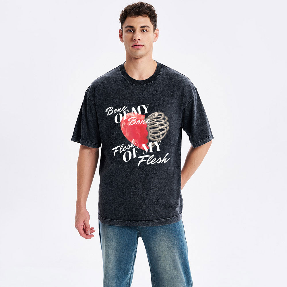 My Rib Genesis 2: 21 Christian Couple Washed T-Shirt