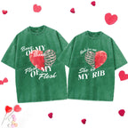 My Rib Genesis 2: 21 Christian Couple Washed T-Shirt