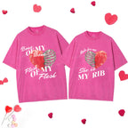 My Rib Genesis 2: 21 Christian Couple Washed T-Shirt