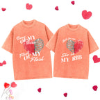 My Rib Genesis 2: 21 Christian Couple Washed T-Shirt