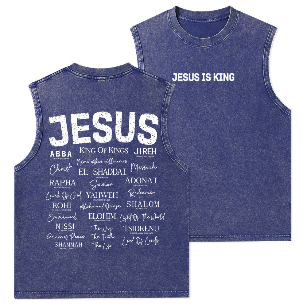 Names Of Jesus Christian Washed Tank Top