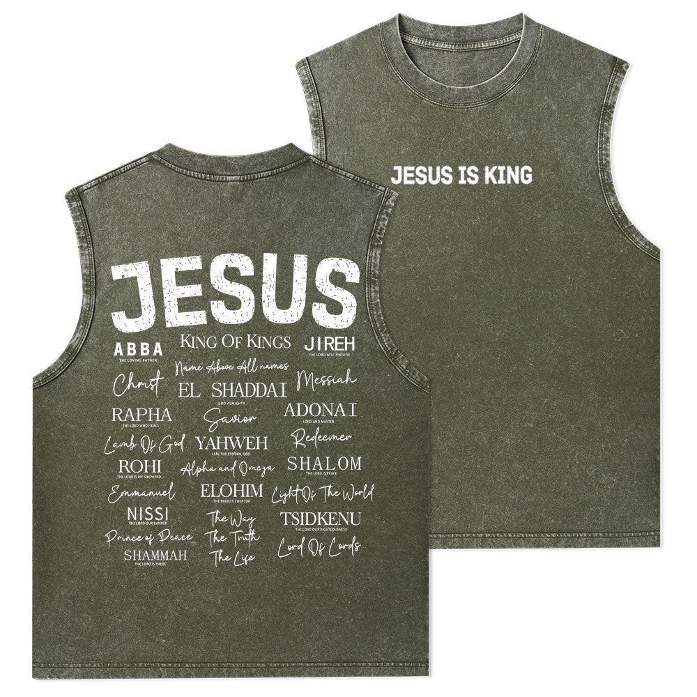 Names Of Jesus Christian Washed Tank Top