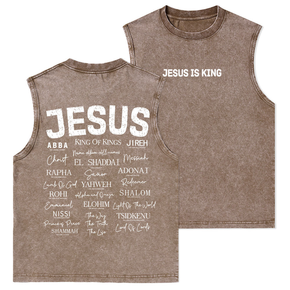 Names Of Jesus Christian Washed Tank Top