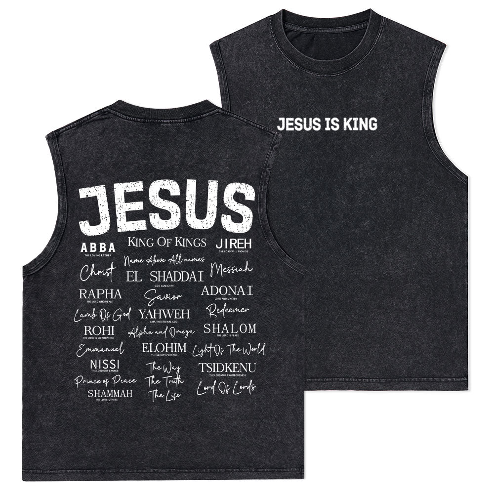 Names Of Jesus Christian Washed Tank Top