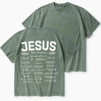 Names Of Jesus Christian Washed V-Neck T-Shirt