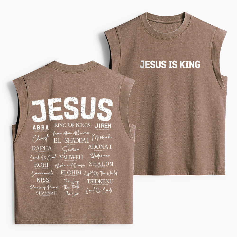 Names Of Jesus Christian Women's Washed Tank Top