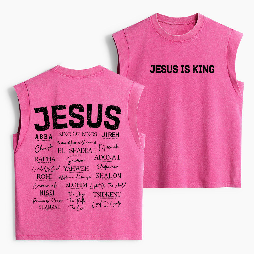 Names Of Jesus Christian Women's Washed Tank Top