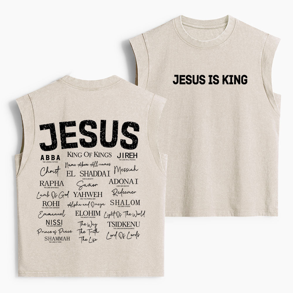 Names Of Jesus Christian Women's Washed Tank Top