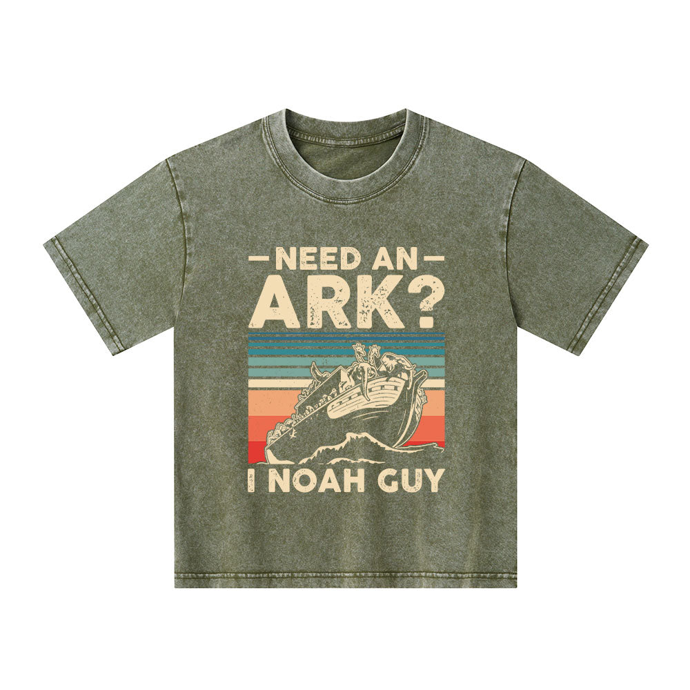 Need An Ark I Noah Guy Funny Vintage Christian Kid Washed T-Shirt