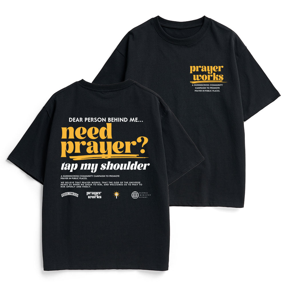 Need Prayer Tap My Shoulder Christian Heavy Cotton T-Shirt