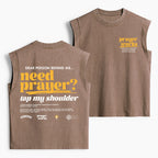 Need Prayer Tap My Shoulder Christian Women's Washed Tank Top