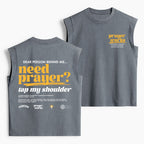 Need Prayer Tap My Shoulder Christian Women's Washed Tank Top