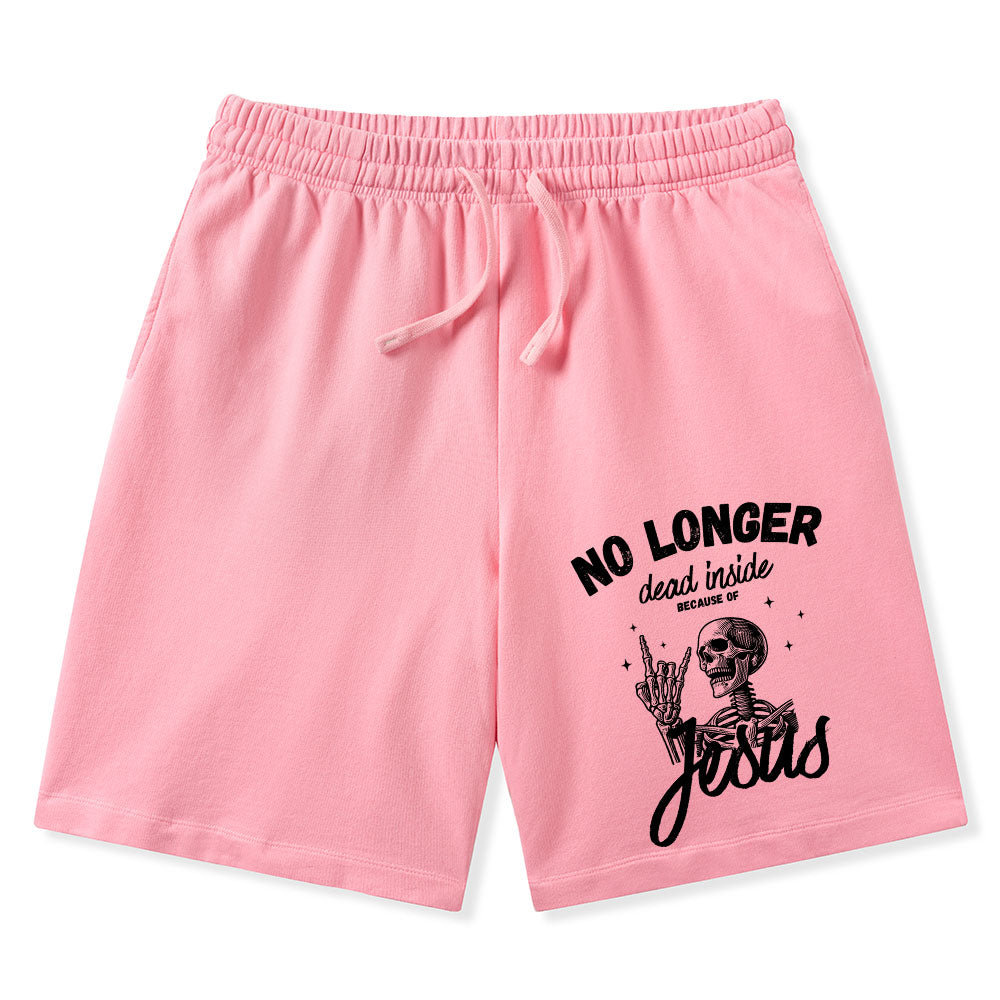 No Longer Dead  Inside Jesus Christian Washed Shorts
