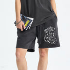 No Luck All God Christian Washed Shorts