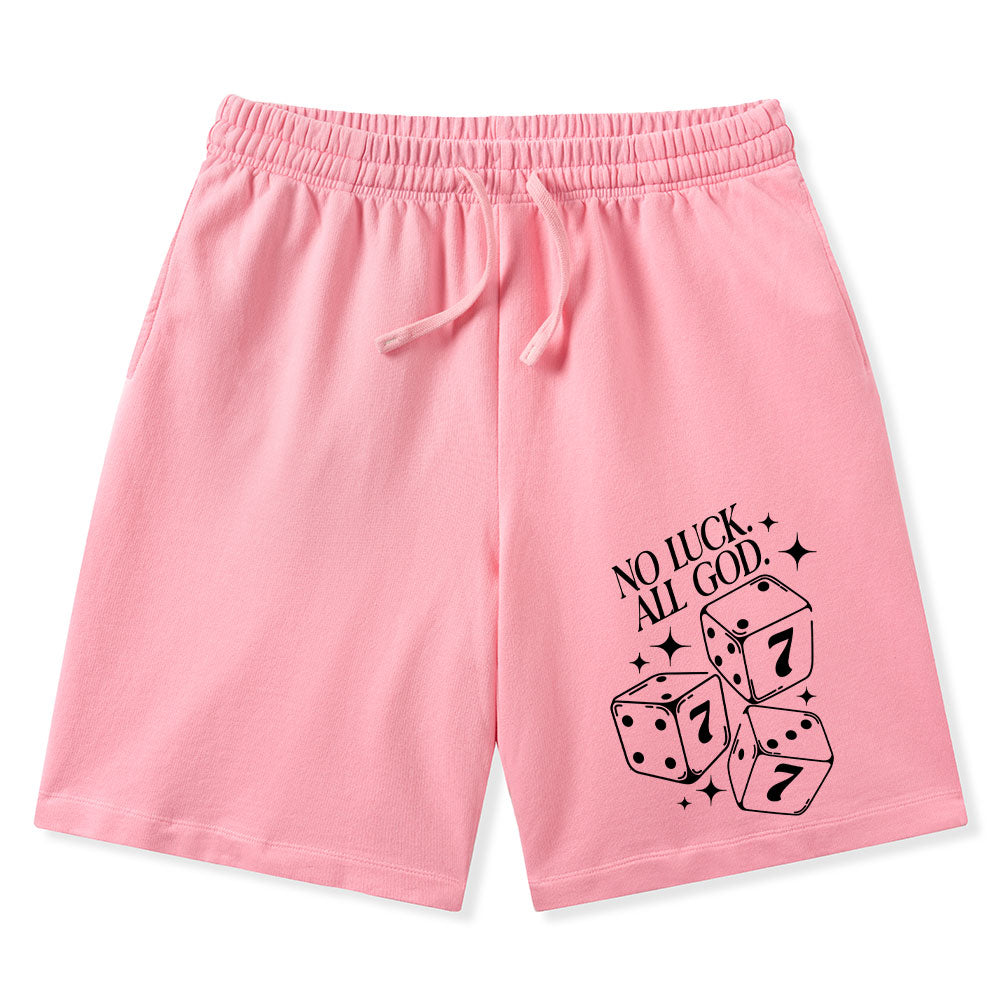 No Luck All God Christian Washed Shorts
