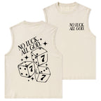 No Luck All God Christian Washed Tank Top