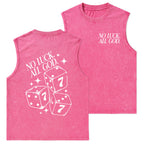 No Luck All God Christian Washed Tank Top