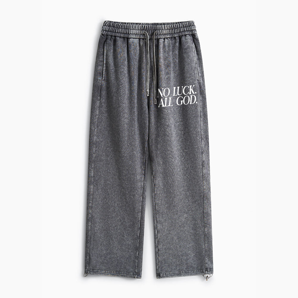 No Luck But God Christian Washed Sweatpants