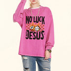 No Luck Just Jesus Washed Long Sleeve T-Shirt