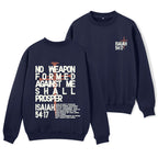 No Weapon Formed Christian Fleece Sweatshirt
