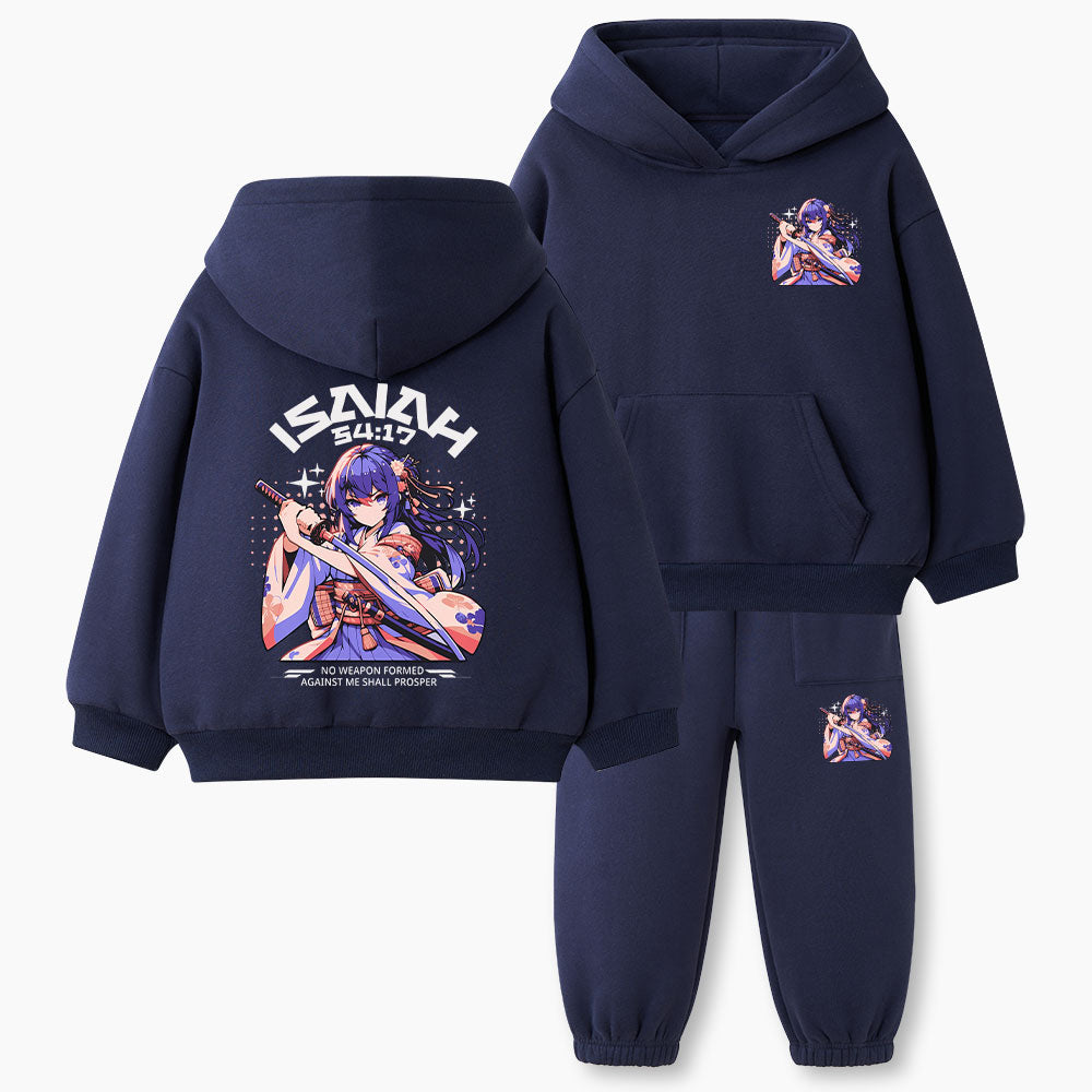 No Weapen Formed Christian Kid Fleece Hoodie Set