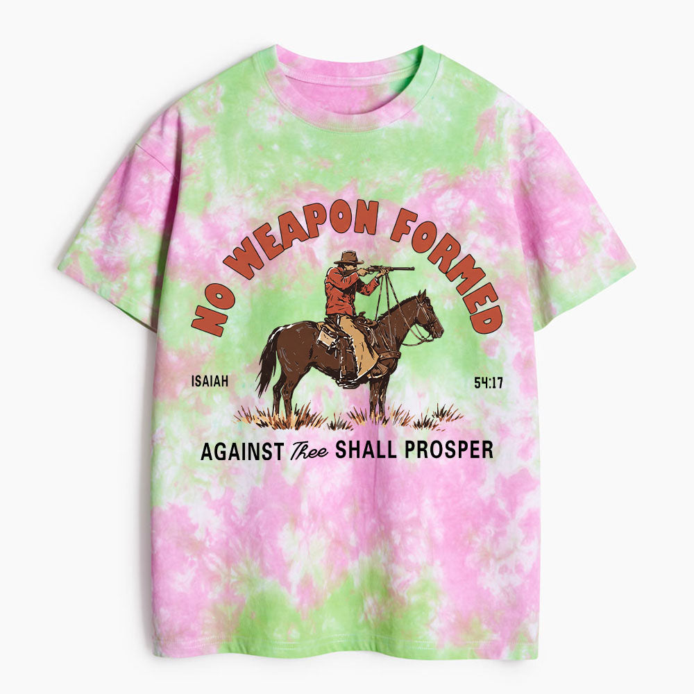 No Weapon Formed Christian Heavy Cotton Tie Dye T-Shirt