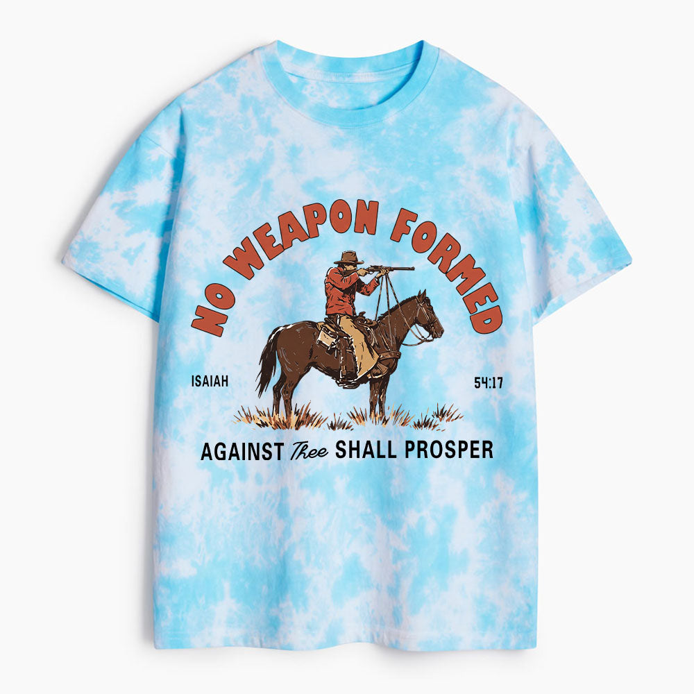 No Weapon Formed Christian Heavy Cotton Tie Dye T-Shirt
