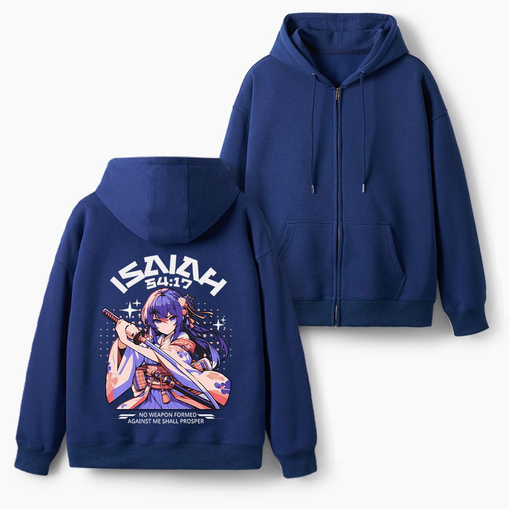 No Weapon Formed Christian Fleece-Lined Full-Zip Hoodie