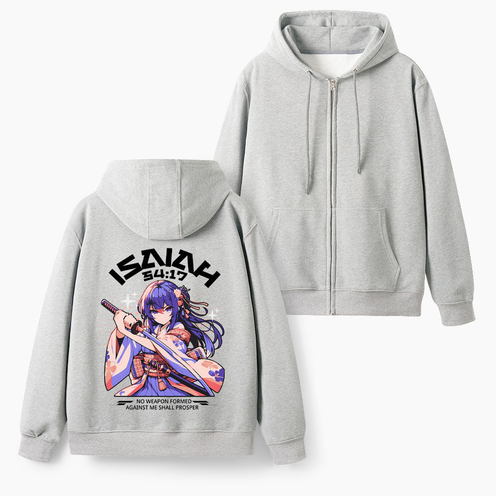No Weapon Formed Christian Fleece-Lined Full-Zip Hoodie